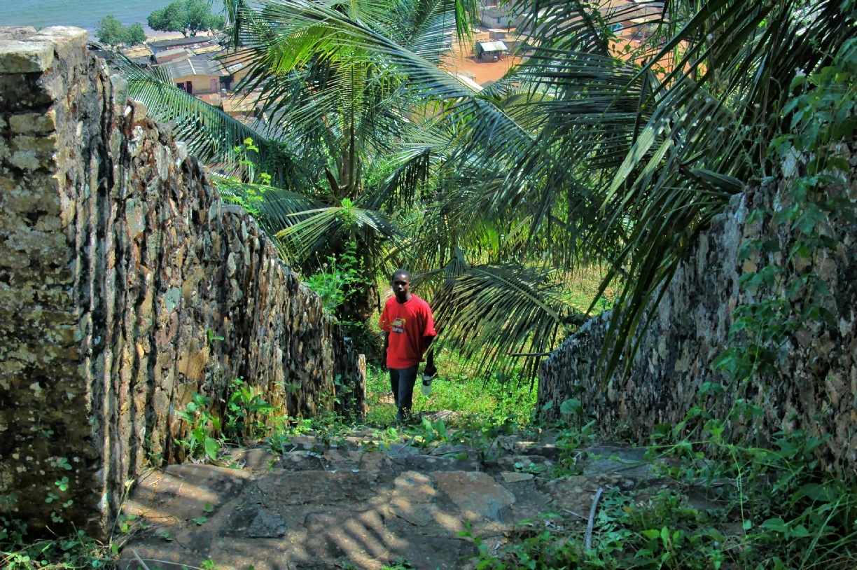 Stairs to Fort Batenstein at Butre, wher the King had to climb up for his execution, by the Dutch.